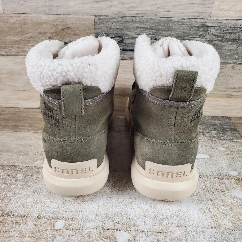 Sorel Explorer Next Carnival Womens Snow Boots Sz 10 Stone Green Lace Up Mid Top